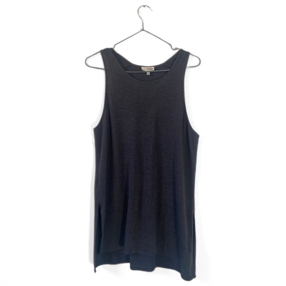 Wilfred Free | Aritzia Grey/Black Marled Flowy Scoop-Neck Tank Top Size Small